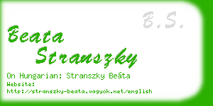 beata stranszky business card