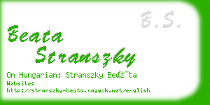 beata stranszky business card